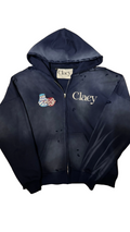 CLAEY Midnight  Blue Pottery Zip Up Hoodie