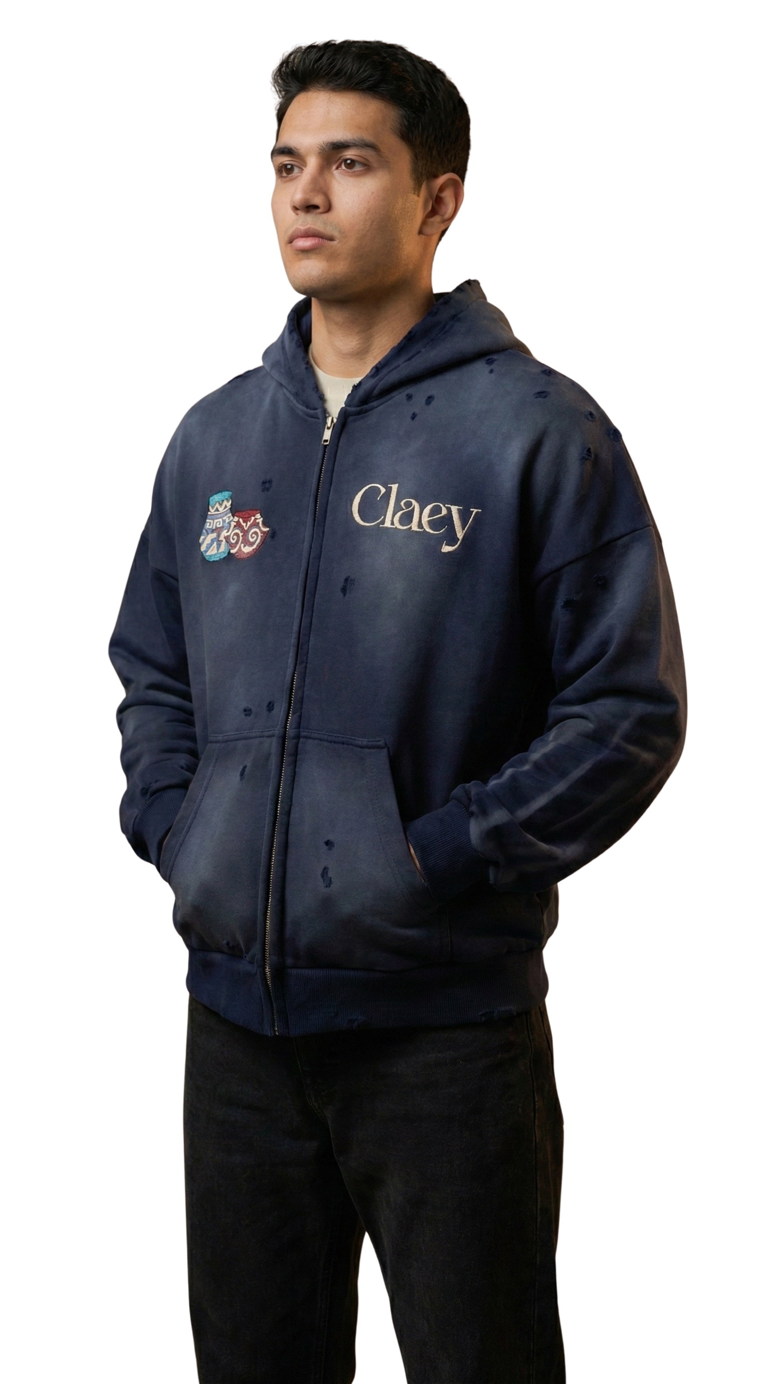 Signature Claey Zip-up Hoodie